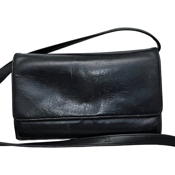 Hobo International Convertable Crossbody Wallet Bag Black Leather Organizer - Picture 2 of 12